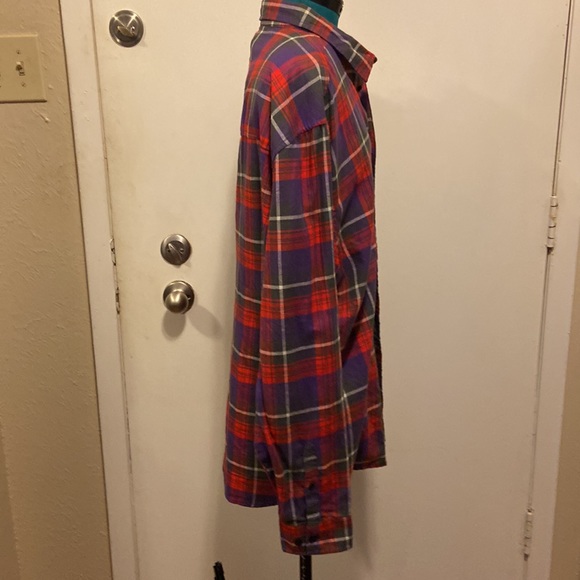 Mens H&M Purple & Red Plaid long sleeve Shirt Brushed Cotton XL - Picture 4 of 7
